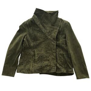 Green Suede Jacket Bradley By Bradley Bayou Vintage Olive Leather Cutouts Large
